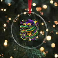 Mardigator Mardi Gras Alligator Carnival Beads Crystal Glass Ornament