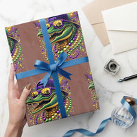 Mardigator Mardi Gras Alligator Carnival Beads Wrapping Paper Roll