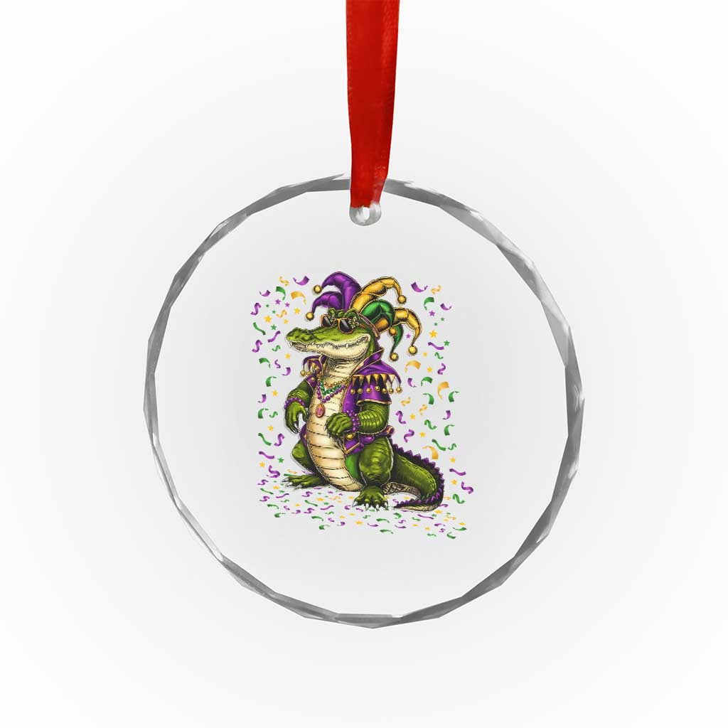 Mardigator Mardi Gras Crystal Glass Ornament Alligator Louisiana New Orleans Party Custume Beads - Wonder Print Shop