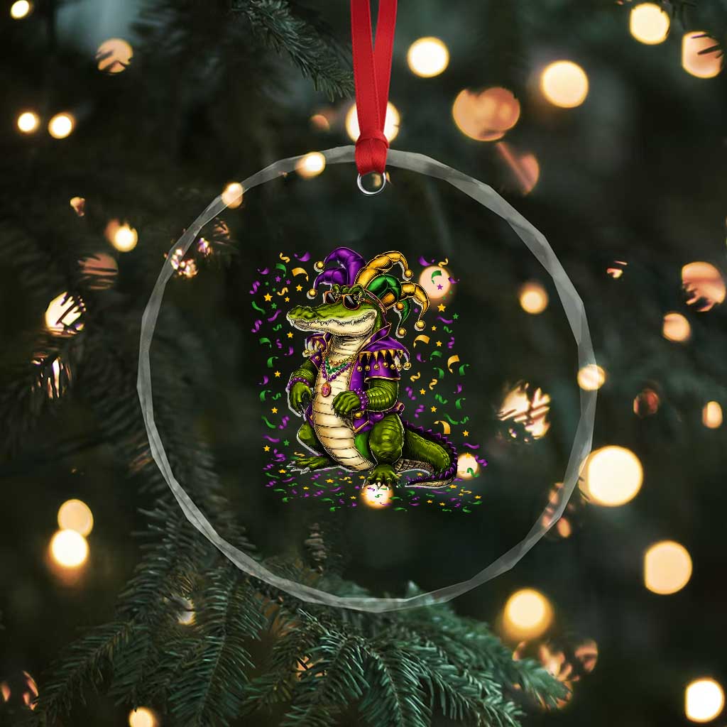 Mardigator Mardi Gras Crystal Glass Ornament Alligator Louisiana New Orleans Party Custume Beads - Wonder Print Shop