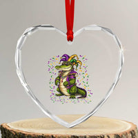 Mardigator Mardi Gras Heart Crystal Glass Ornament Alligator Louisiana New Orleans Party Custume Beads - Wonder Print Shop