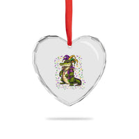 Mardigator Mardi Gras Heart Crystal Glass Ornament Alligator Louisiana New Orleans Party Custume Beads - Wonder Print Shop