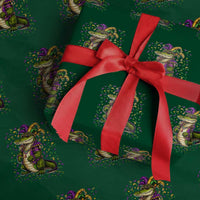 Mardigator Mardi Gras Wrapping Paper Roll Alligator Louisiana New Orleans Party Custume Beads - Wonder Print Shop