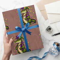 Mardigator Mardi Gras Wrapping Paper Roll Alligator Louisiana New Orleans Party Custume Beads - Wonder Print Shop