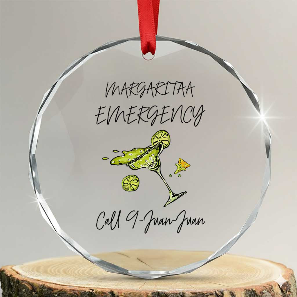 Margarita Emergency Mexican Fiesta Crystal Glass Ornament Funny Cinco de Mayo