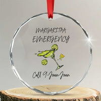 Margarita Emergency Mexican Fiesta Crystal Glass Ornament Funny Cinco de Mayo