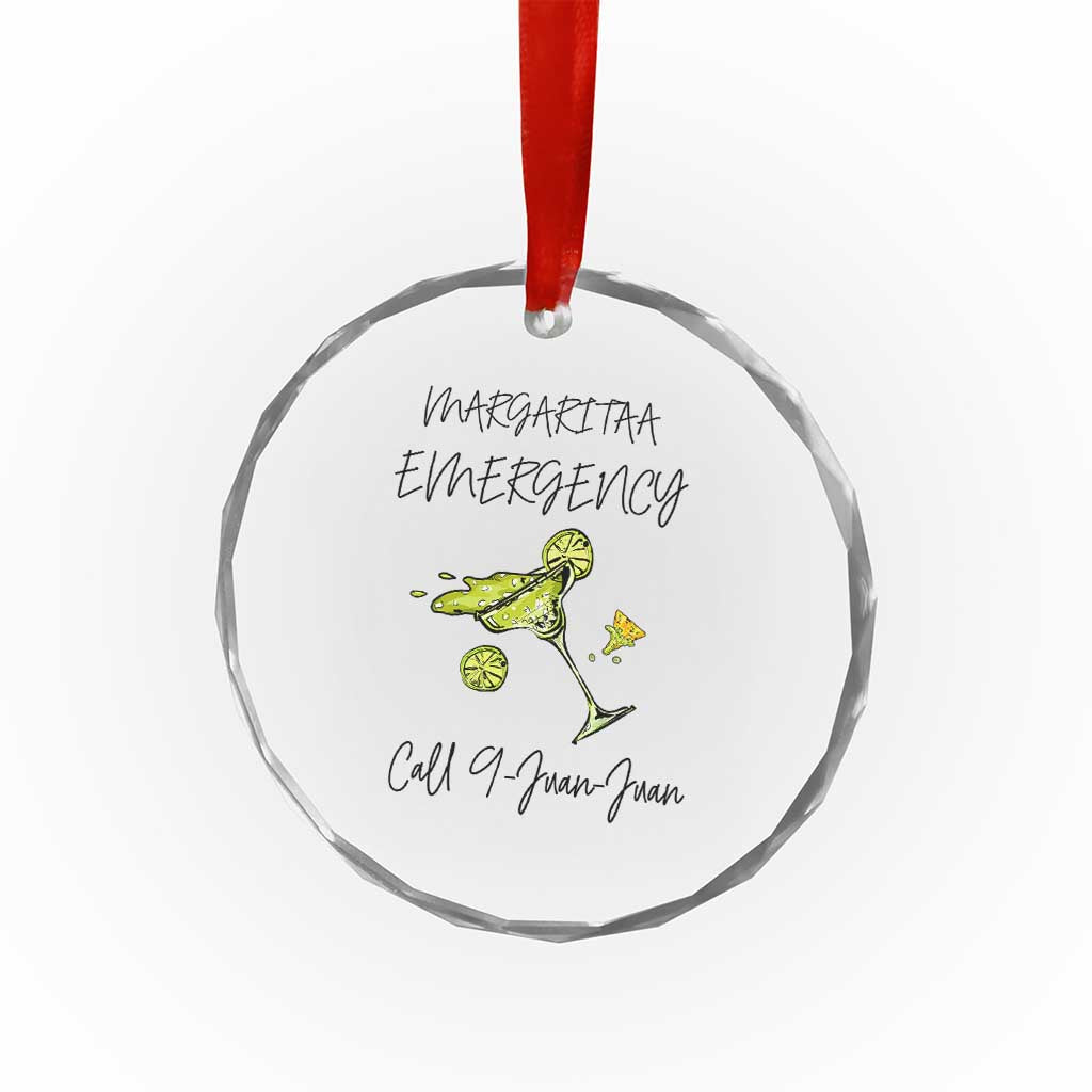 Margarita Emergency Mexican Fiesta Crystal Glass Ornament Funny Cinco de Mayo