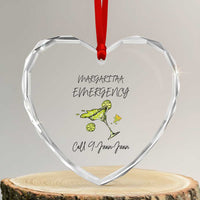 Margarita Emergency Mexican Fiesta Heart Crystal Glass Ornament Funny Cinco de Mayo