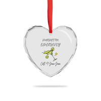 Margarita Emergency Mexican Fiesta Heart Crystal Glass Ornament Funny Cinco de Mayo