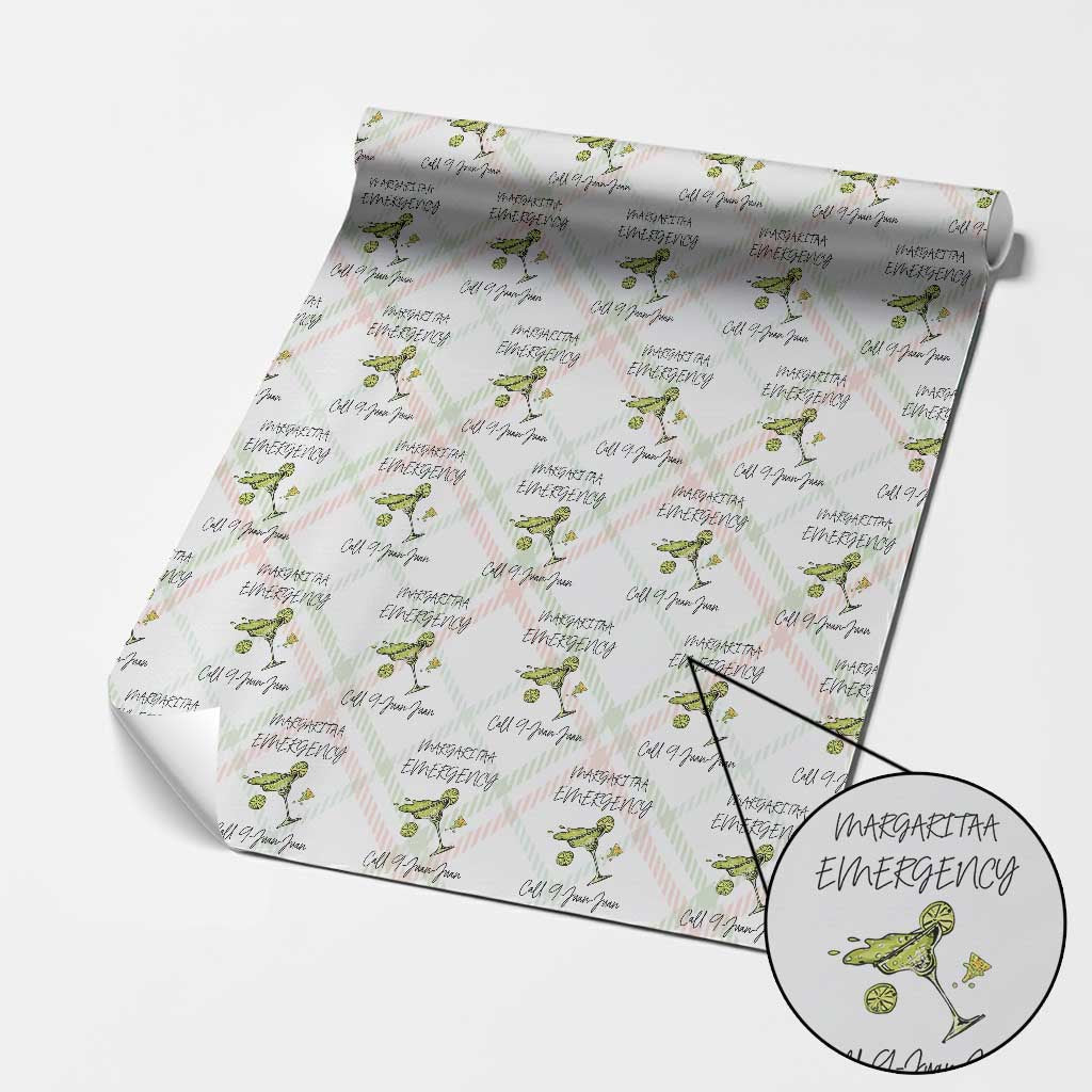 Margarita Emergency Mexican Fiesta Wrapping Paper Roll Funny Cinco de Mayo