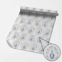 Marian Catholic Wrapping Paper Roll Virgin Mary Catholic Floral Women Religious - Wonder Print Shop
