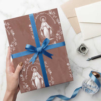 Marian Catholic Wrapping Paper Roll Virgin Mary Floral Women Religious Catholic Gift - Wonder Print Shop