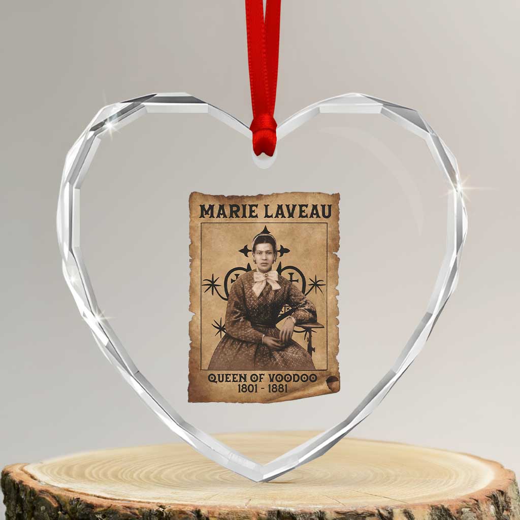Marie Laveau Heart Crystal Glass Ornament Queen Of  Voodoo New Orleans Hoodoo Rootwork