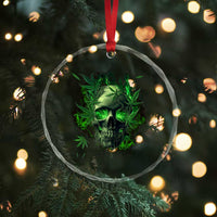 Marijuana Skull Crystal Glass Ornament Smoke Weed Cannabis 420 Pot Leaf - Wonder Print Shop