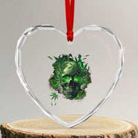 Marijuana Skull Heart Crystal Glass Ornament Smoke Weed Cannabis 420 Pot Leaf - Wonder Print Shop