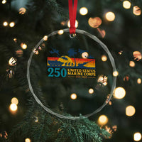 Marine 250th Anniversary Crystal Glass Ornament Patriotic Military Gift for Veterans TS10