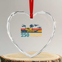 Marine 250th Anniversary Heart Crystal Glass Ornament Patriotic Military Gift for Veterans - Wonder Print Shop
