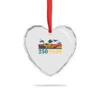 Marine 250th Anniversary Heart Crystal Glass Ornament Patriotic Military Gift for Veterans - Wonder Print Shop
