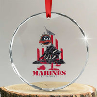 Marine Veteran 250th Anniversary Crystal Glass Ornament Retro Military Corps American Flag TS10