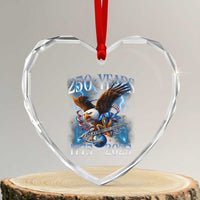 Marine Veteran 250th Anniversary Heart Crystal Glass Ornament Eagle Patriotic Military Gift for Marines Veterans - Wonder Print Shop