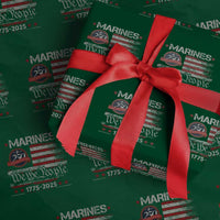 Marine Veteran 250th Anniversary Wrapping Paper Roll Retro Patriotic Military Gift American Flag - Wonder Print Shop