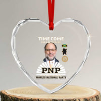 Mark Golding PNP Supporter Heart Crystal Glass Ornament Time Come for a Better Life Jamaica Politics People's National Party - Wonder Print Shop