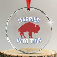 Married Into This Buffalo Crystal Glass Ornament Vintage Sport Mafia Wife Wedding Gifts TS10