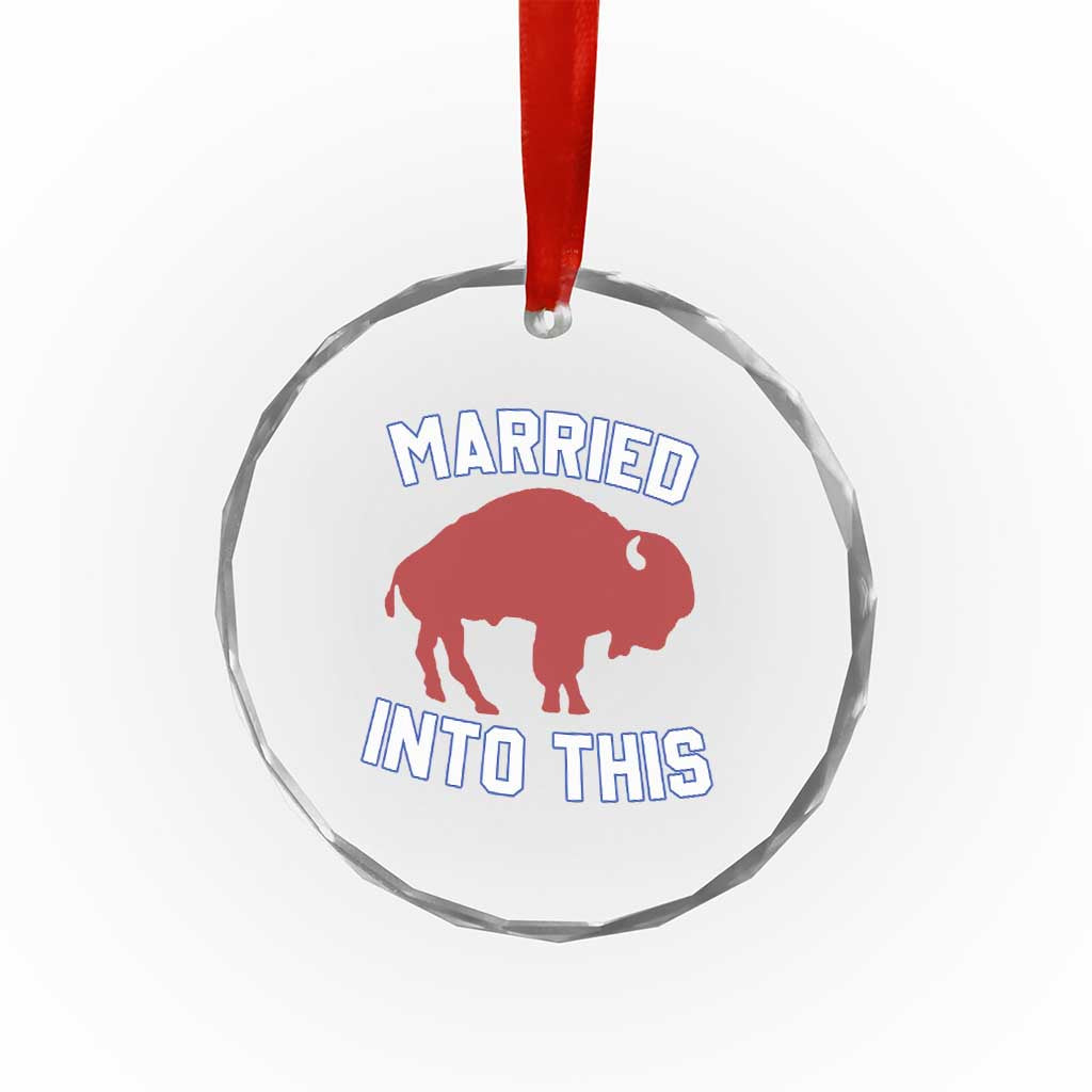 Married Into This Buffalo Crystal Glass Ornament Vintage Sport Mafia Wife Wedding Gifts TS10