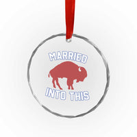 Married Into This Buffalo Crystal Glass Ornament Vintage Sport Mafia Wife Wedding Gifts TS10