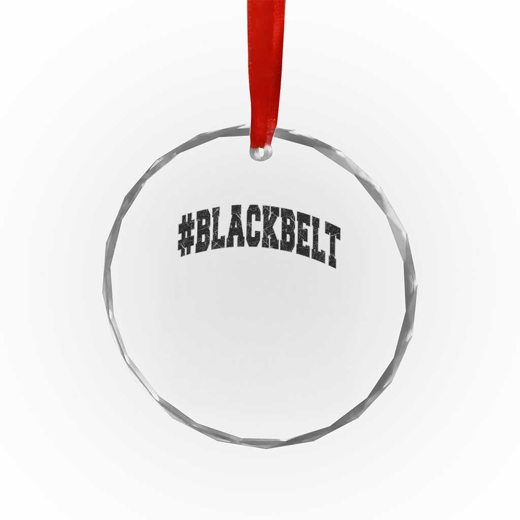 Martial Arts Karate Black Belt Crystal Glass Ornament Retro Varsity Vintage - Wonder Print Shop