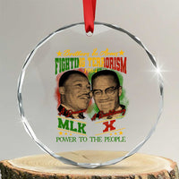 Martin Luther King And Malcolm X Crystal Glass Ornament Brothers In Arms Fighting Terrorism 1964 Black History