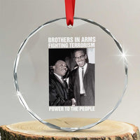 Martin Luther King And Malcolm X Crystal Glass Ornament Brothers In Arms Fighting Terrorism Power To The People