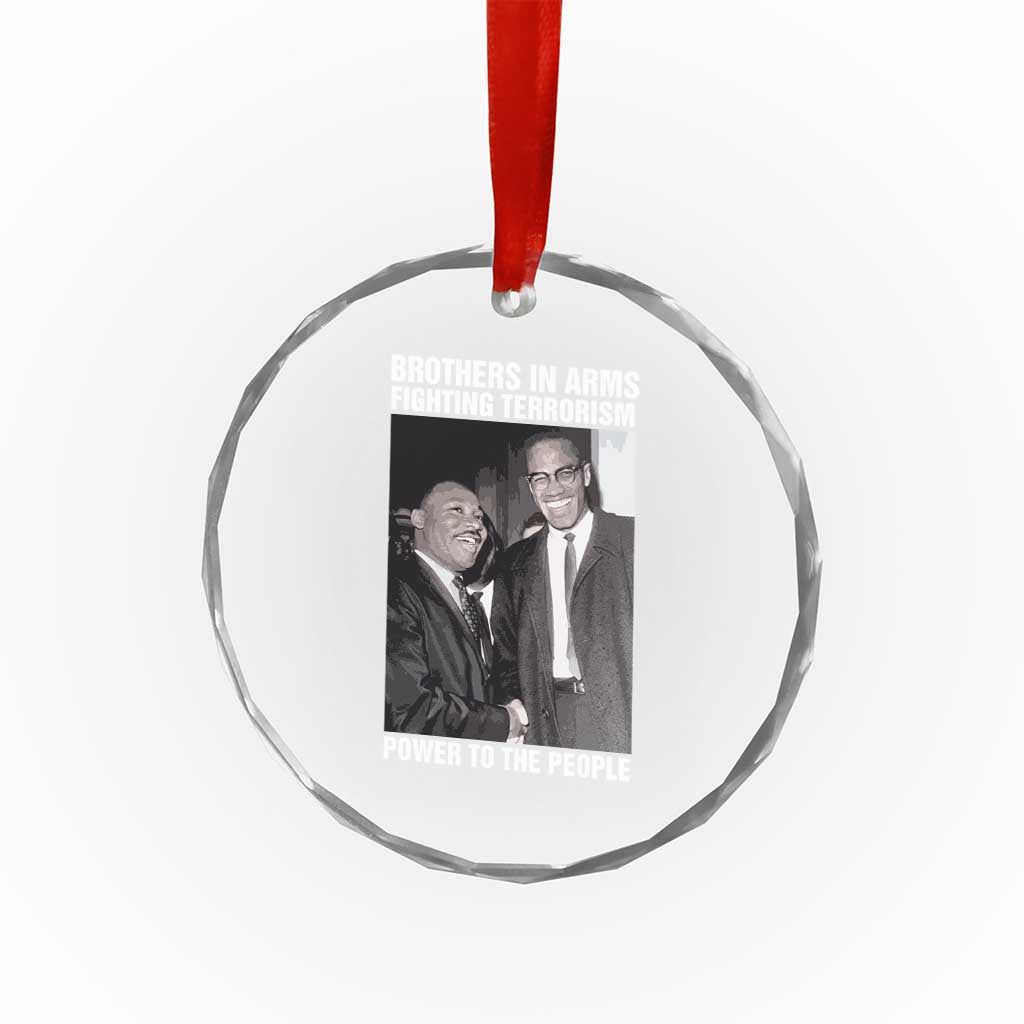 Martin Luther King And Malcolm X Crystal Glass Ornament Brothers In Arms Fighting Terrorism Power To The People