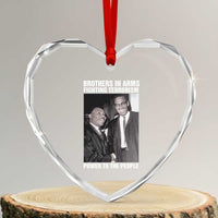 Martin Luther King And Malcolm X Heart Crystal Glass Ornament Brothers In Arms Fighting Terrorism Power To The People