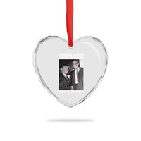 Martin Luther King And Malcolm X Heart Crystal Glass Ornament Brothers In Arms Fighting Terrorism Power To The People
