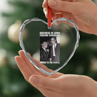 Martin Luther King And Malcolm X Heart Crystal Glass Ornament Brothers In Arms Fighting Terrorism Power To The People