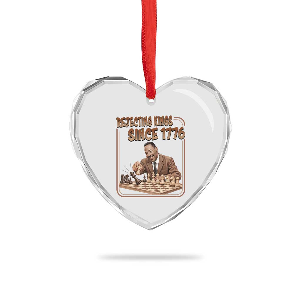 Martin Luther King Heart Crystal Glass Ornament Rejecting Kings Since 1776