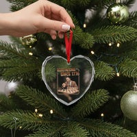 Martin Luther King Heart Crystal Glass Ornament Rejecting Kings Since 1776
