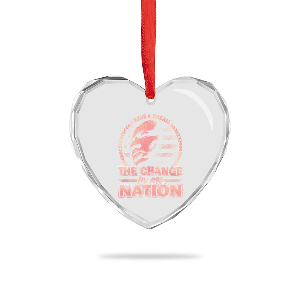 Martin Luther King Heart Crystal Glass Ornament Retro Black History Month Civil Rights - Wonder Print Shop
