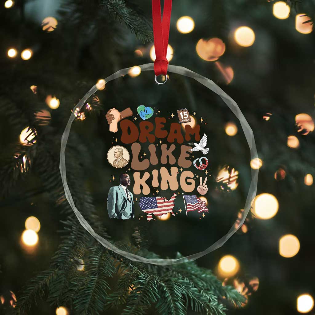 Martin Luther King Jr Crystal Glass Ornament Black History Melanin African American - Wonder Print Shop