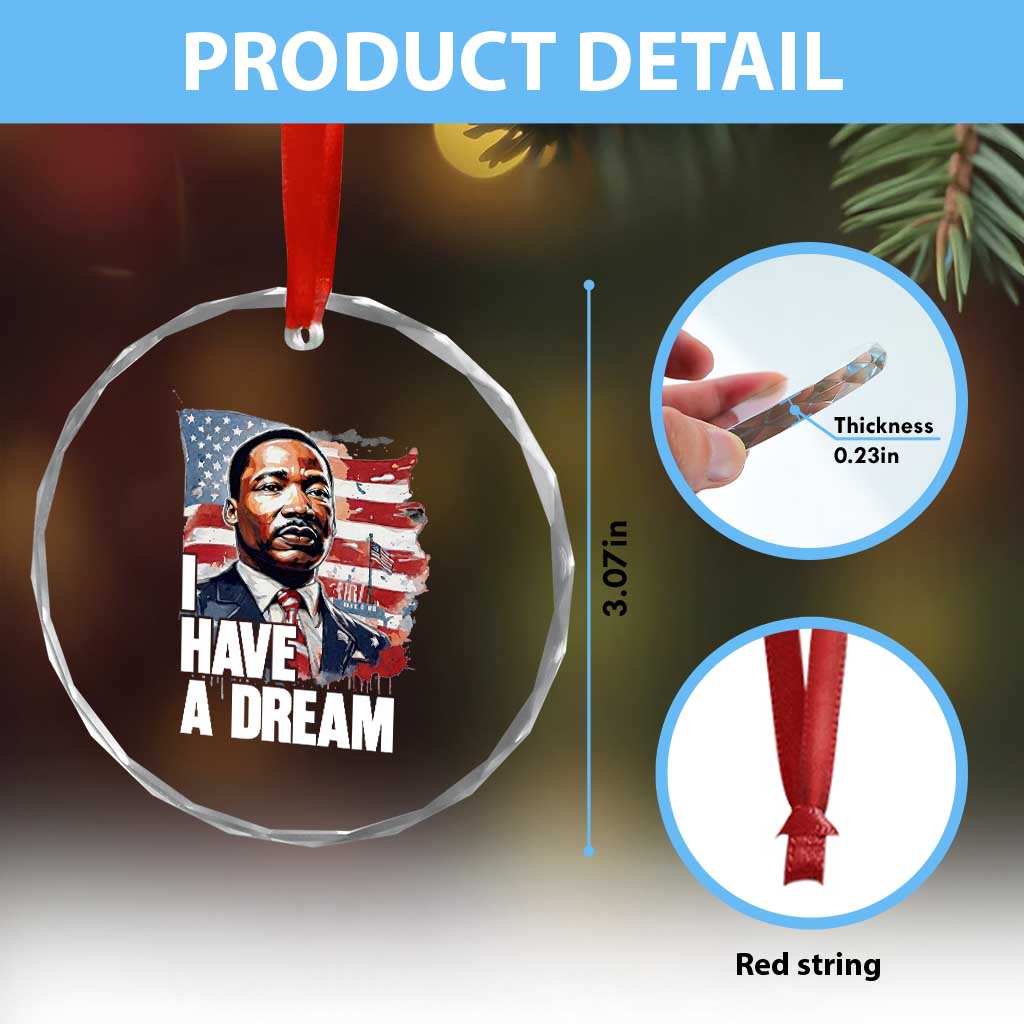 Martin Luther King Jr Crystal Glass Ornament I Have A Dream - Wonder Print Shop