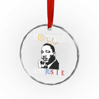 Martin Luther King Jr Crystal Glass Ornament No Kings Just Justice - Wonder Print Shop