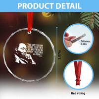 Martin Luther King Jr Crystal Glass Ornament We Must Learn to Live Together as Brothers MLK Quote - Wonder Print Shop