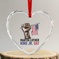 Martin Luther King Jr Heart Crystal Glass Ornament Black History Month - Wonder Print Shop