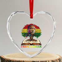 Martin Luther King Jr Heart Crystal Glass Ornament Black History Month Melanin African - Wonder Print Shop