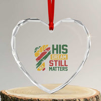 Martin Luther King Jr Heart Crystal Glass Ornament His Dream Still Matters MLK Day