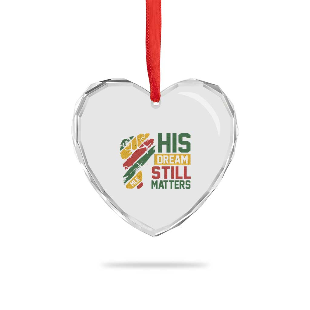 Martin Luther King Jr Heart Crystal Glass Ornament His Dream Still Matters MLK Day