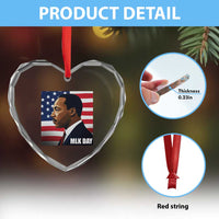Martin Luther King Jr Heart Crystal Glass Ornament Human Rights - Wonder Print Shop