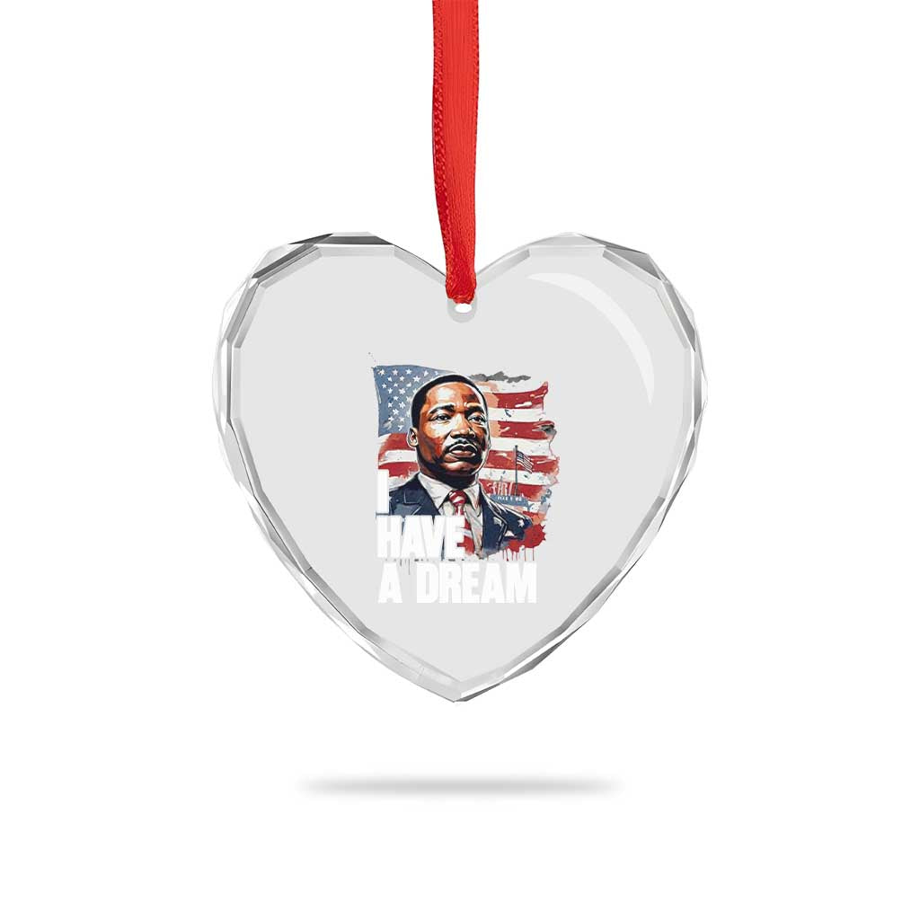Martin Luther King Jr Heart Crystal Glass Ornament I Have A Dream - Wonder Print Shop