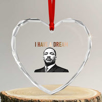 Martin Luther King Jr Heart Crystal Glass Ornament I Have a Dream Cool Melanin Black History - Wonder Print Shop